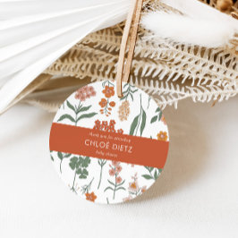 レトロモダングルーヴィ赤ちゃんシャワーありがとう フェイバータグ