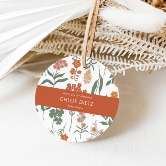 レトロモダングルーヴィ赤ちゃんシャワーありがとう フェイバータグ