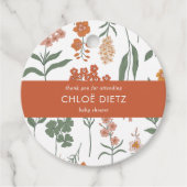 レトロモダングルーヴィ赤ちゃんシャワーありがとう フェイバータグ (正面)