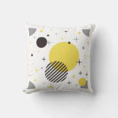 レトロモダングレイとイエロー クッション (正面)