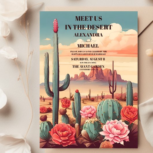 レトロモダンサク結婚テン 招待状