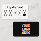 レトロモダンサロン顧客ロイヤリティパンチカード ロイヤリティカード (正面/裏面)