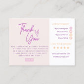 レトロモダンサンキュースモールビジネスカード 名刺 (裏面)