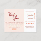 レトロモダンサンキュースモールビジネスカード 名刺 (裏面)