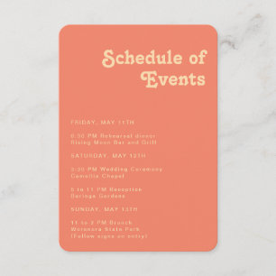 レトロモダンサンゴイベントの丸みエッジのスケジュール エンクロージャーカード