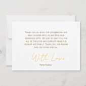 レトロモダンサンスクリプトベビーシャワーサンキューカード サンキューカード (裏面)