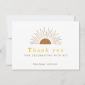 レトロモダンサンスクリプトベビーシャワーサンキューカード サンキューカード (正面)
