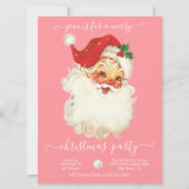 レトロモダンサンタメリークリスマスパーティー 招待状 (正面)