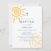 レトロモダンサンバプテスマ《キリスト教》洗礼式や命名式クロス 招待状 (正面)