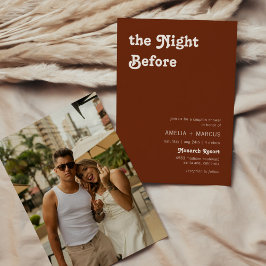 レトロモダンシックなテラコッタカップルのシャワー 招待状