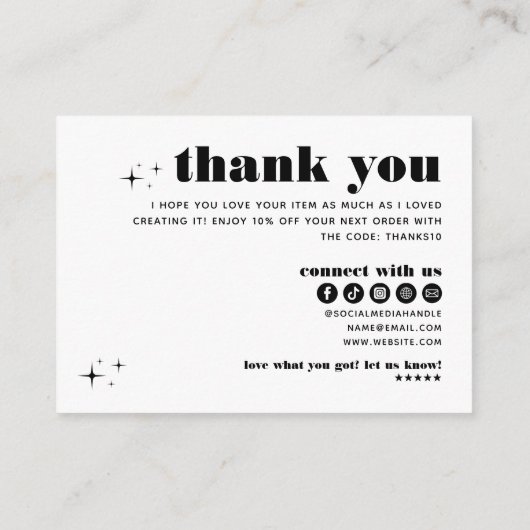 レトロモダンシックジュエリー気にサンキュービジネス エンクロージャーカード (裏面)