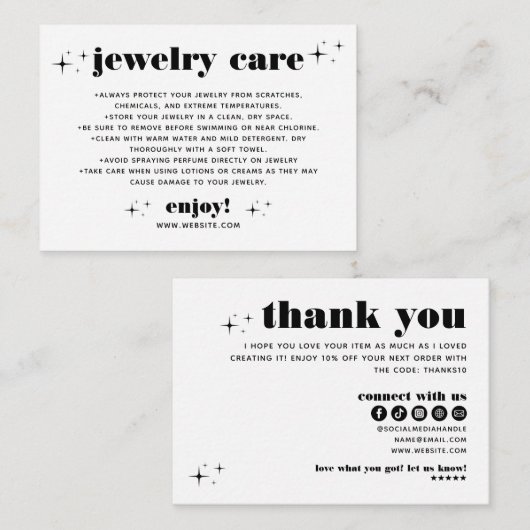 レトロモダンシックジュエリー気にサンキュービジネス エンクロージャーカード (正面/裏面)