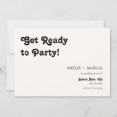 レトロモダンシック市松模様にブラック保存 招待状 (正面)