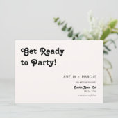 レトロモダンシック市松模様にブラック保存 招待状 (スタンド正面)