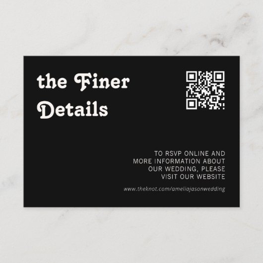 レトロモダンシック黒市松模様に素晴らし詳細 エンクロージャーカード (正面)