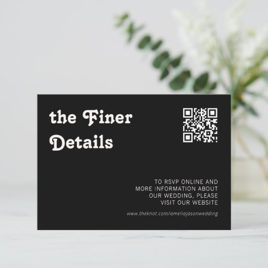 レトロモダンシック黒市松模様に素晴らし詳細 エンクロージャーカード (スタンド正面)