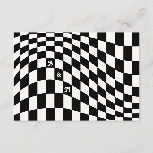 レトロモダンシック黒市松模様に素晴らし詳細 エンクロージャーカード (裏面)