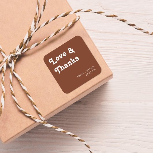 レトロモダンシッ結婚クス・サンキュー スクエアシール