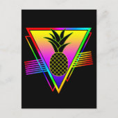 レトロモダンシルエットパイナップルサマーフルーツ ポストカード (正面)