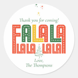 レトロモダンシンプルクリスマスカロールカラオケパーティー ラウンドシール
