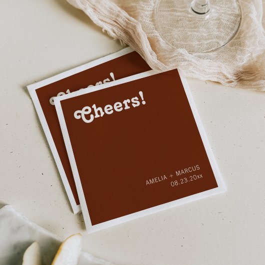 レトロモダンシ結婚ック スタンダードカクテルナプキン