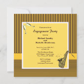 レトロモダンジャズ婚約パーティ 招待状 (裏面)