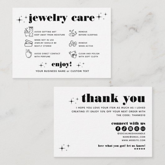 レトロモダンジュエリー気にシックサンキュービジネス エンクロージャーカード (正面/裏面)