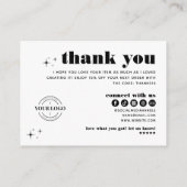 レトロモダンジュエリー気にThank You Logo Business エンクロージャーカード (裏面)