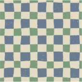 レトロモダンジンガムブルーピンクスクレーブパターン シール (正面)