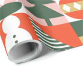 レトロモダンスカラフルカンジナビアのクリスマス ラッピングペーパー (ロールコーナー)