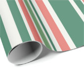 レトロモダンスストライプクリスマスホリデーギフト ラッピングペーパー (ロールコーナー)