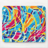 レトロモダンスタイルかわいいカラフル抽象芸術クラシック マウスパッド (正面)
