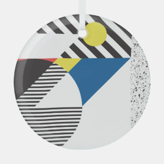 レトロモダンスタイル背景デザイン ガラスオーナメント