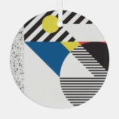 レトロモダンスタイル背景デザイン ガラスオーナメント (裏面)