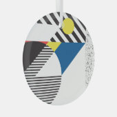 レトロモダンスタイル背景デザイン ガラスオーナメント (正面右)