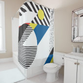 レトロモダンスタイル背景デザイン シャワーカーテン (インサイチュ)