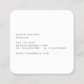 レトロモダンストライプ波白ミニマル色 スクエア名刺 (裏面)