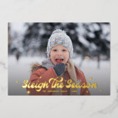 レトロモダンスレイザシーズンフォトクリスマス 箔シーズンカード (正面)