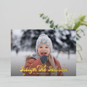 レトロモダンスレイザシーズンフォトクリスマス 箔シーズンカード (立ち正面)