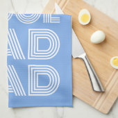 レトロモダンタイポグラフィ素晴らしいパパおもしろいライトブルー キッチンタオル (四つ折り)