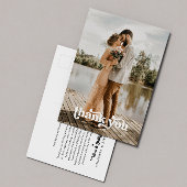 レトロモダンタイポグラフィ2-Photo'結婚s Thank You ポストカード