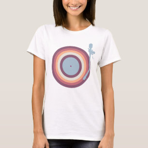 レトロモダンターンテーブルビニールレコードプレーヤーTシャツ Tシャツ