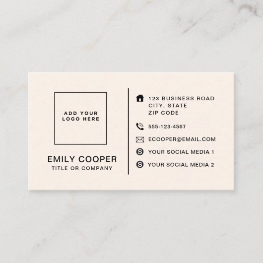 レトロモダンチェッ市松模様にクボードのロゴカスタム 名刺 (正面)