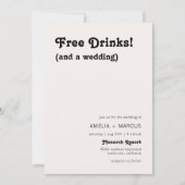 レトロモダンチックフリードリンク結婚ズ 招待状 (正面)