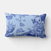 レトロモダンチノイスリーブルーロータスマンダラ ランバークッション (裏面)