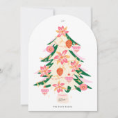 レトロモダンツリー1フォトアーチクリスマスカード 招待状 (正面)