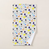 レトロモダンテラゾパタカラフルーン バスタオルセット (ハンドタオル)