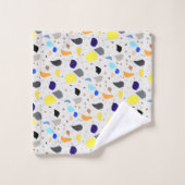 レトロモダンテラゾパタカラフルーン バスタオルセット (ウォッシュタオル)