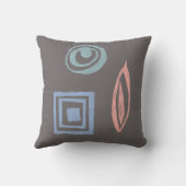 レトロモダンデザインブルーバラ金ゴールドミントピロー クッション (裏面)