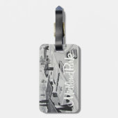 レトロモダンデザインラゲッジタグ付き/レザーストラップ ラゲッジタグ (裏面縦)